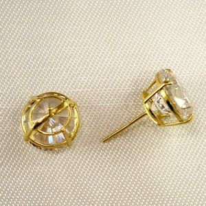 New 14K Gold Bella Luce Round Cut Simulated Diamonds Stud Earrings